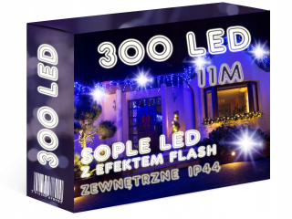 SVETELNÁ ZÁPONA 11M ICILS 300 LED + BLESK námraza 201 - 300 sv.